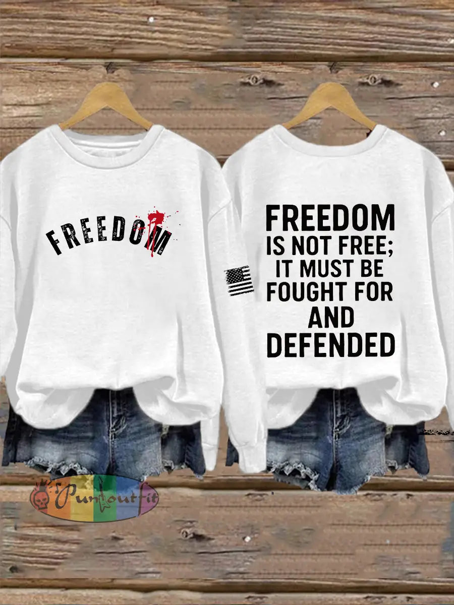 Women’s Freedom Is Not Free R.I.P Charlie Kirk Sweatshirt White / S