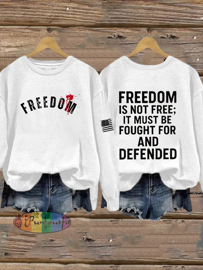 Women’s Freedom Is Not Free R.I.P Charlie Kirk Sweatshirt White / S
