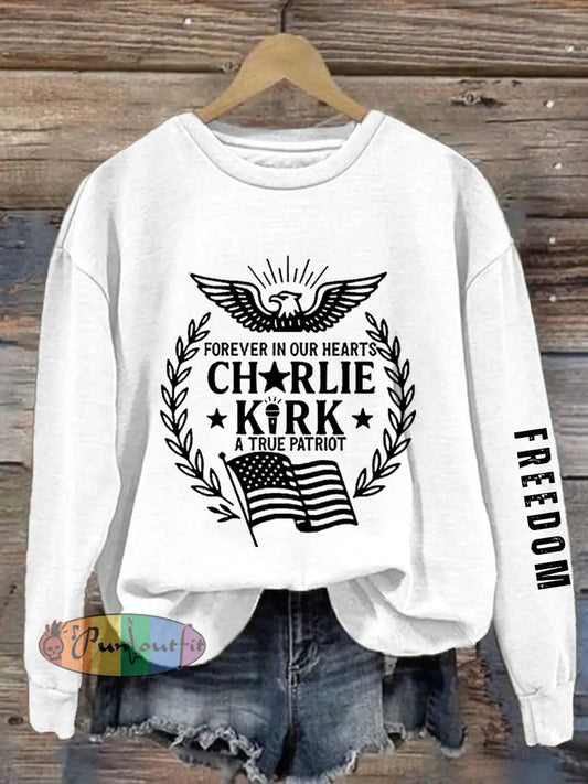Women’s Freedom Is Not Free R.I.P Charlie Kirk Sweatshirt White / S