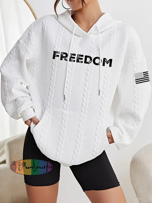 Women’s Freedom Is Not Free This is the Turning Point R.I.P Charlie Kirk Printed Hooded Sweatshirt White / S
