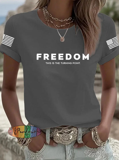 Women’s Freedom Is Not Free This is the Turning Point R.I.P Charlie Kirk Short Sleeve T-shirt Dark Gray / S