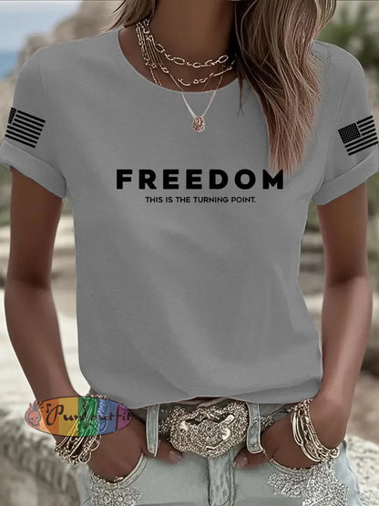 Women’s Freedom Is Not Free This is the Turning Point R.I.P Charlie Kirk Short Sleeve T-shirt Light Gray / S