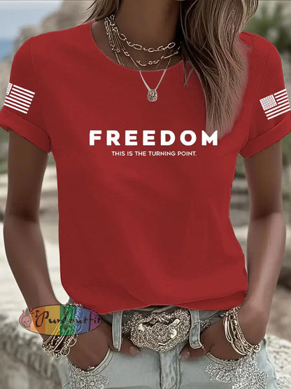Women’s Freedom Is Not Free This is the Turning Point R.I.P Charlie Kirk Short Sleeve T-shirt Red / S