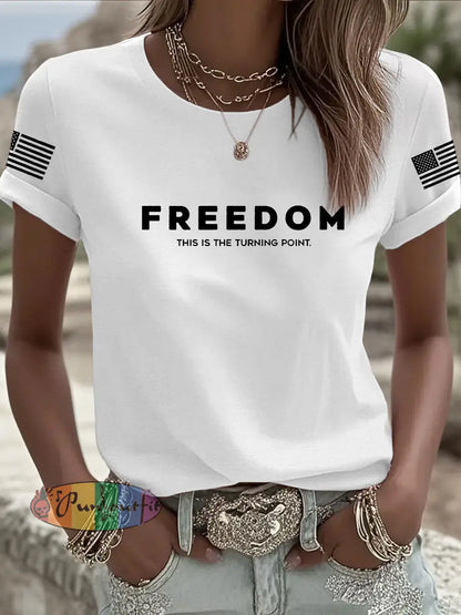 Women’s Freedom Is Not Free This is the Turning Point R.I.P Charlie Kirk Short Sleeve T-shirt White / S