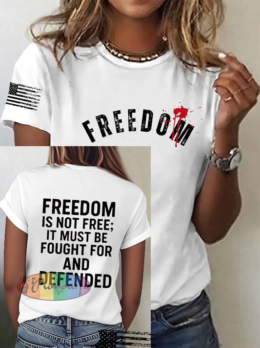 Women’s Freedom Is Not Free This is the Turning Point R.I.P Charlie Kirk Short Sleeve T-shirt White / S