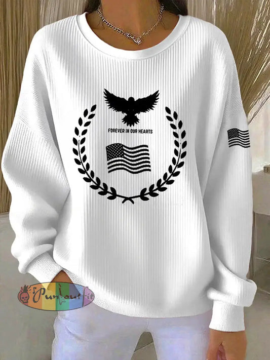 Women’s Freedom Isn’t Free American flag print casual sweatshirt A / S