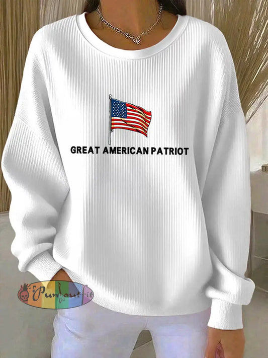 Women’s Freedom Isn’t Free American flag print casual sweatshirt A / S
