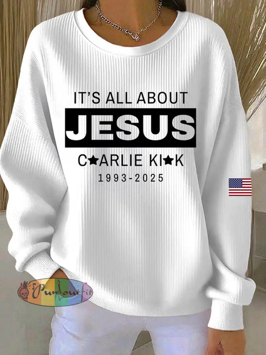 Women’s Freedom Isn’t Free American flag print casual sweatshirt A / S