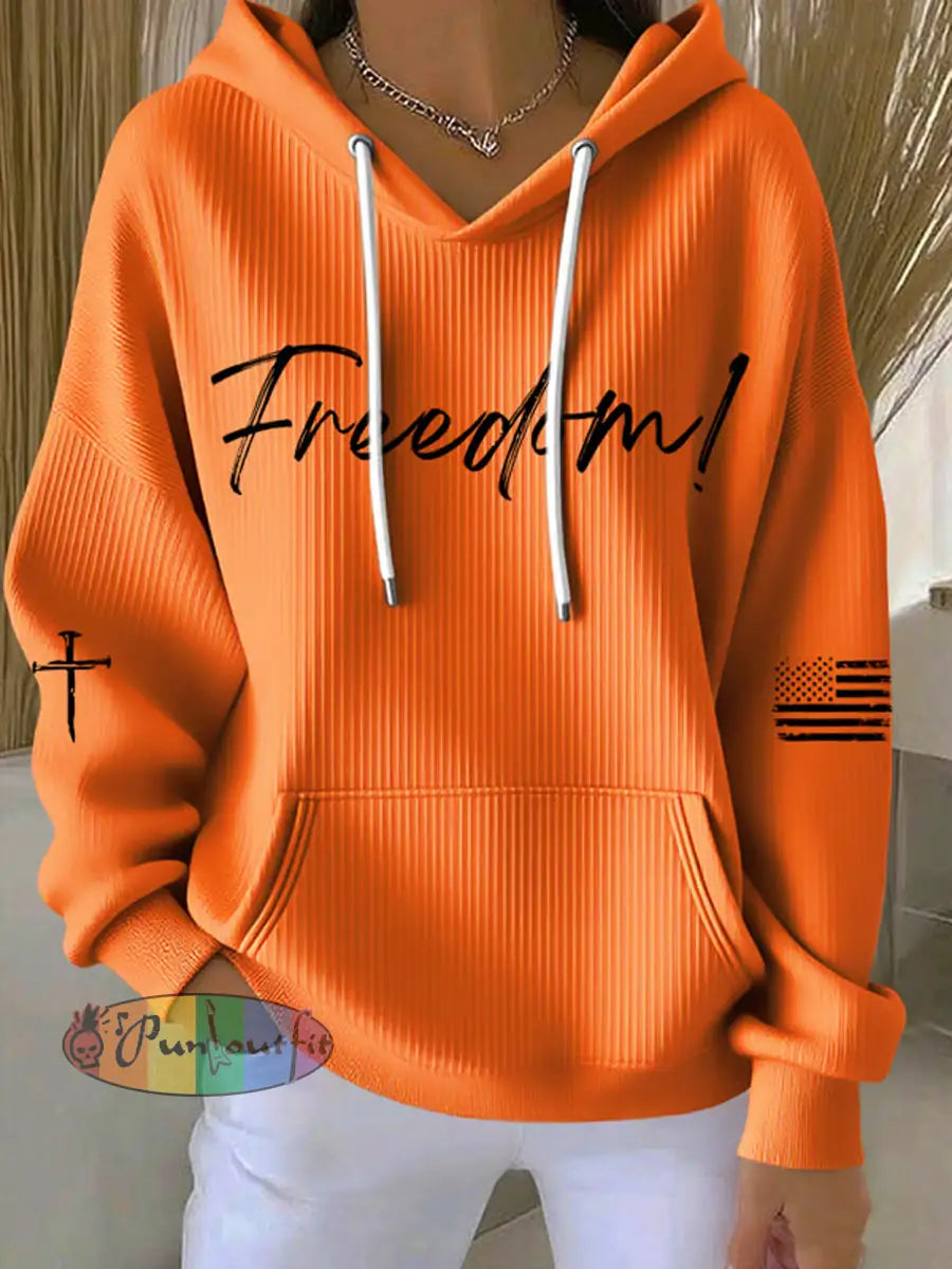 Women’s Freedom Printed Printed Tops Orange / S