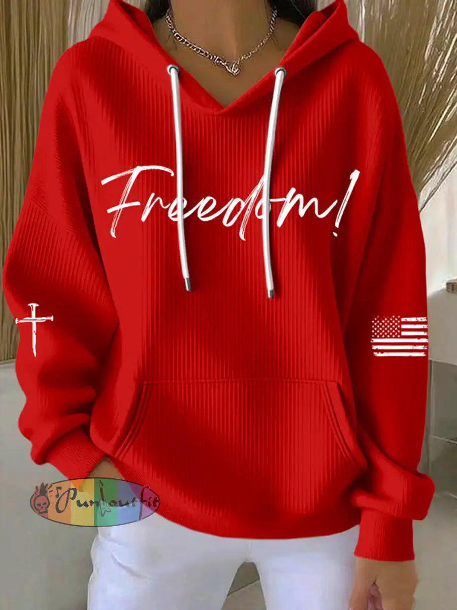 Women’s Freedom Printed Printed Tops Red / S