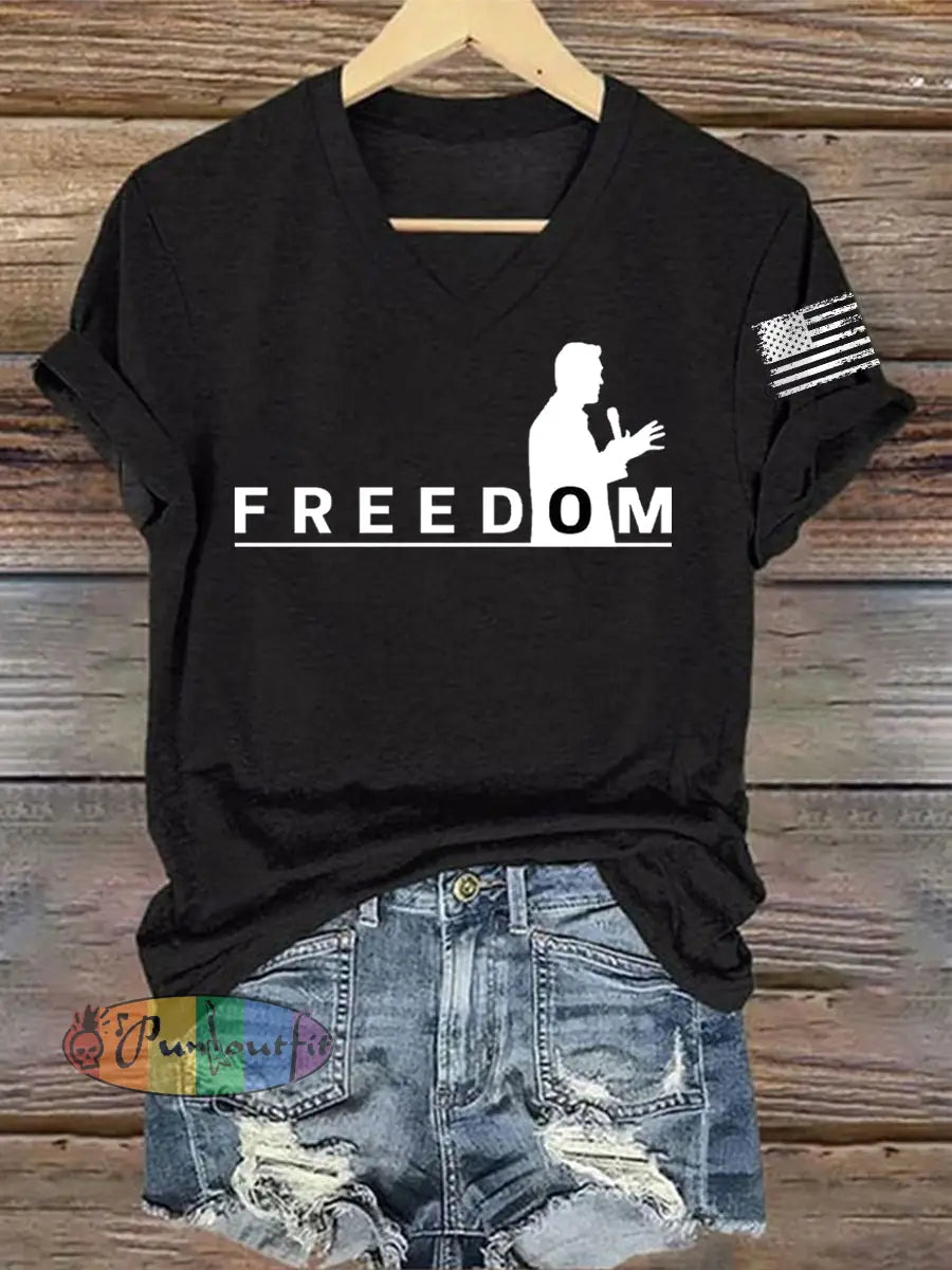 Women’s FREEDOM Short Sleeve T-Shirt Black / S