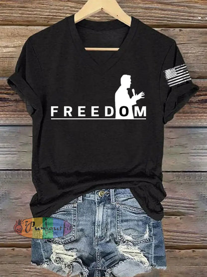 Women’s FREEDOM Short Sleeve T-Shirt Black / S