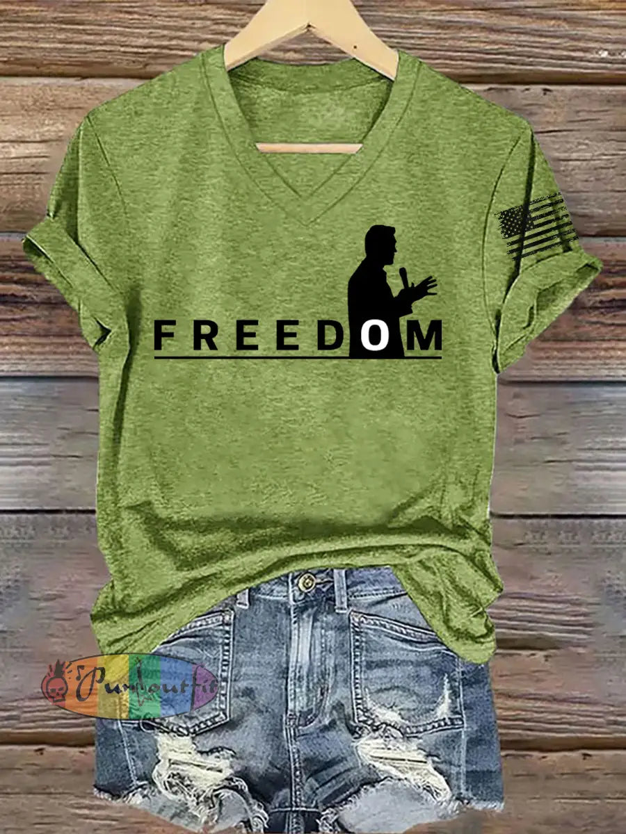 Women’s FREEDOM Short Sleeve T-Shirt Green / S