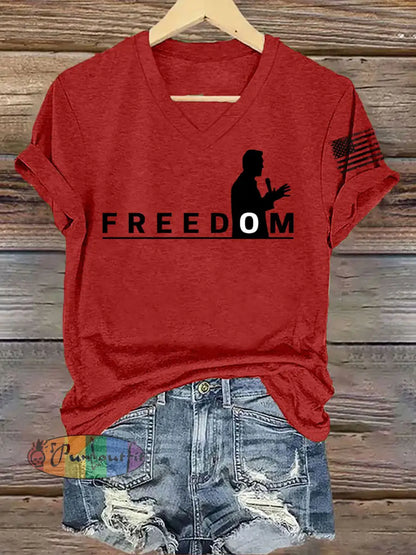 Women’s FREEDOM Short Sleeve T-Shirt Red / S