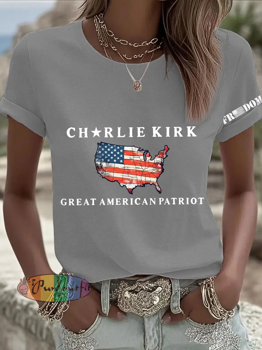 Women’s FREEDOM T-shirt Light Gray / S