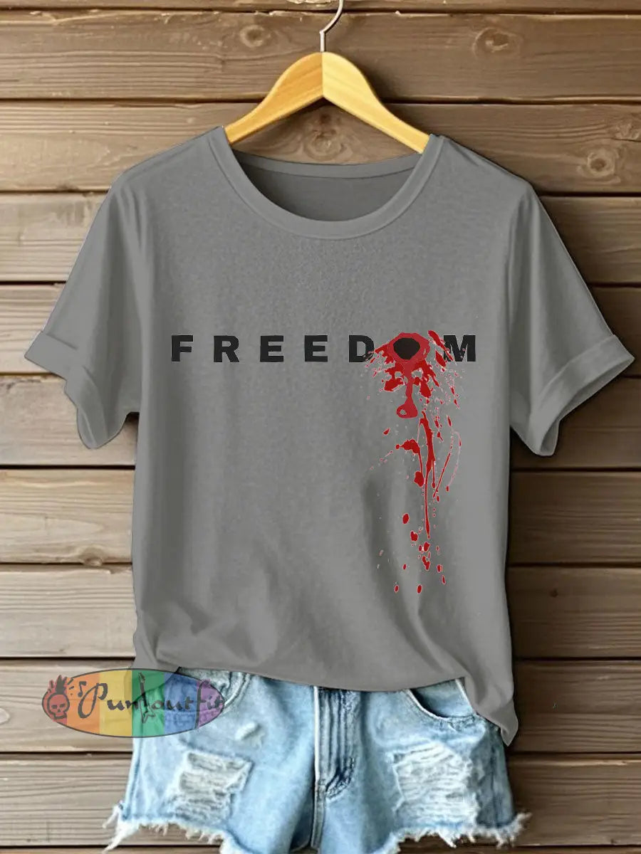 Women’s FREEDOM T-shirt Light Gray / S