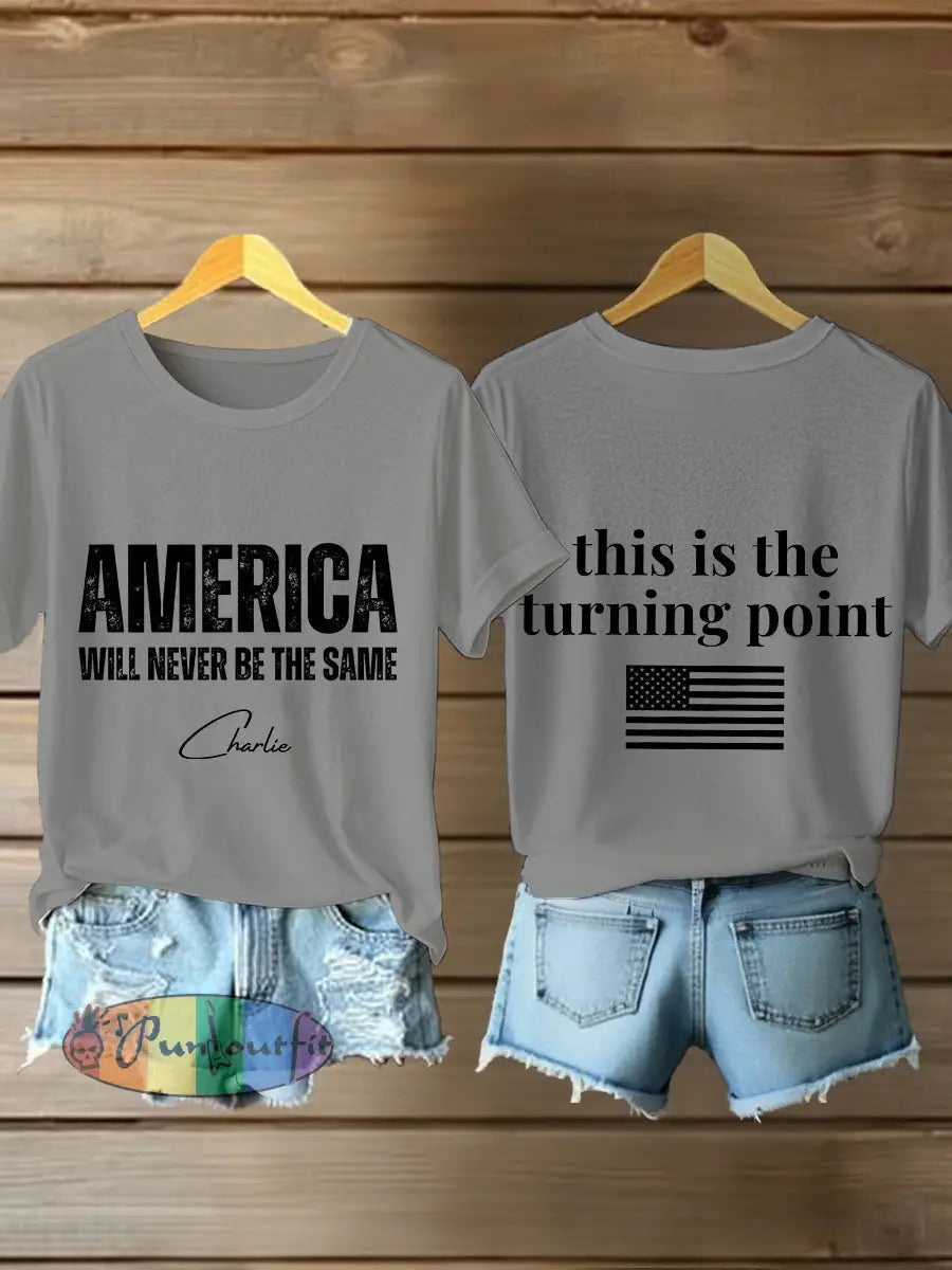 Women’s FREEDOM T-shirt Light Gray / S