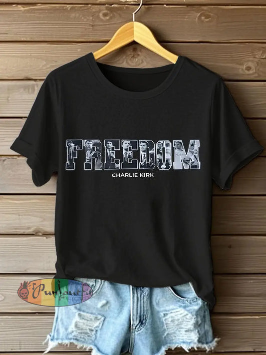 Women’s Freedom True Patriot Printed T-Shirt Black / S
