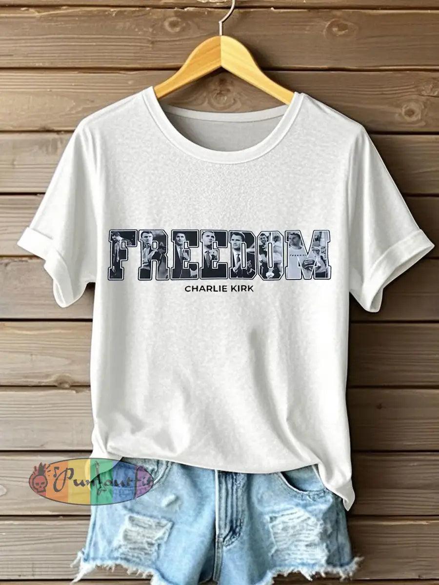 Women’s Freedom True Patriot Printed T-Shirt White / S