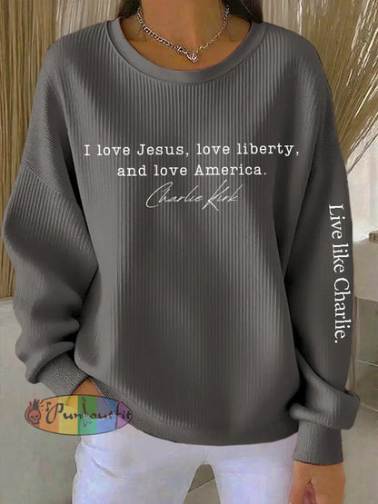 Women’s Freedom Turning Point Printed Sweatshirt Light Gray / S