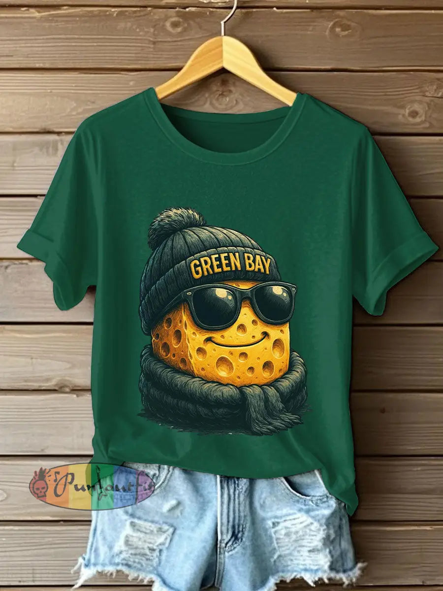 Women’s Fun Green Football T-Shirts Dark Green / S