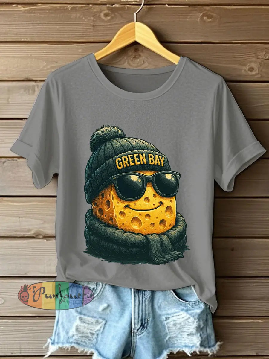 Women’s Fun Green Football T-Shirts Light Gray / S
