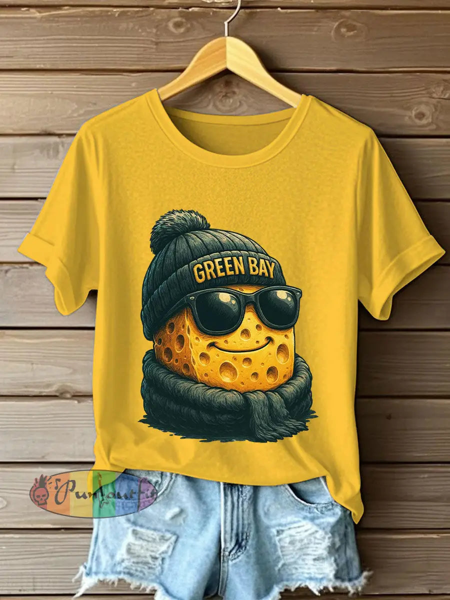 Women’s Fun Green Football T-Shirts Yellow / S