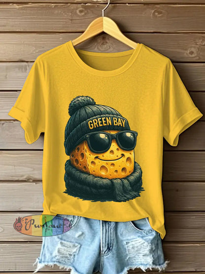 Women’s Fun Green Football T-Shirts Yellow / S