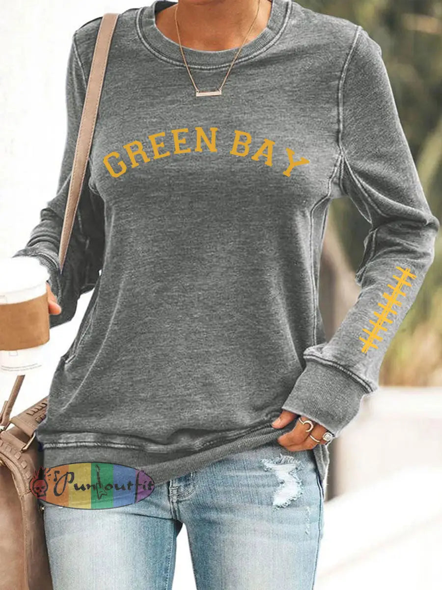 Women’s Green Football Sweatshirts Gray / S