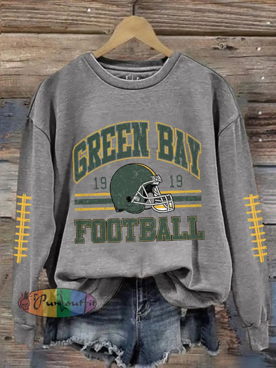 Women’s Green football sweatshirts Light Gray / S