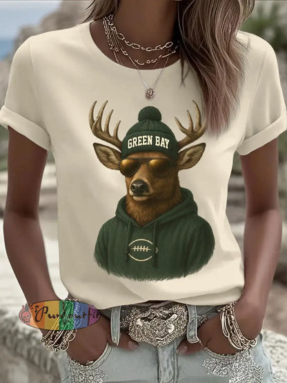 Women’s Green football T-shirts Apricot / S