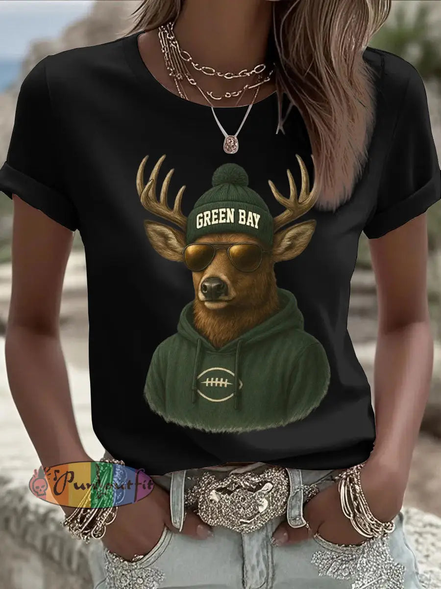 Women’s Green football T-shirts Black / S