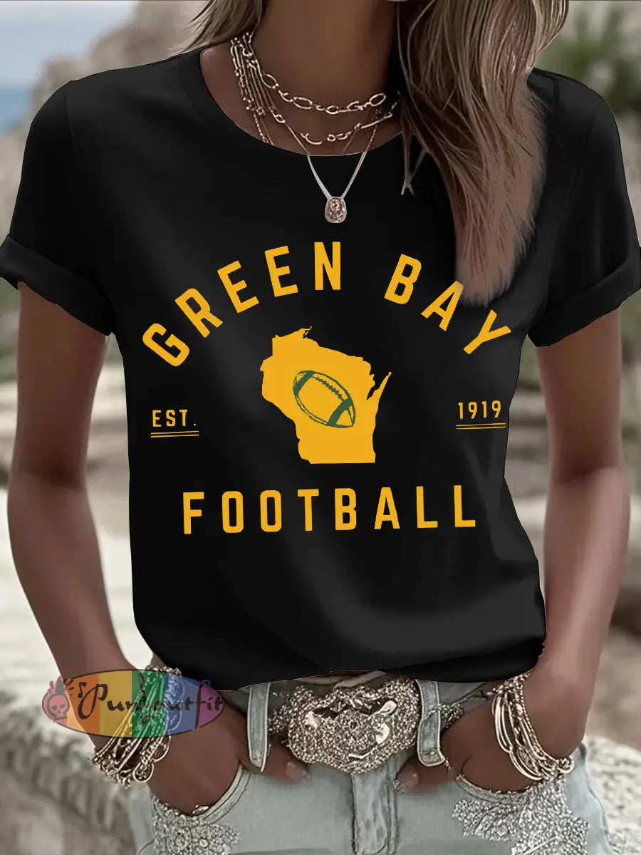 Women’s Green football T-shirts Black / S
