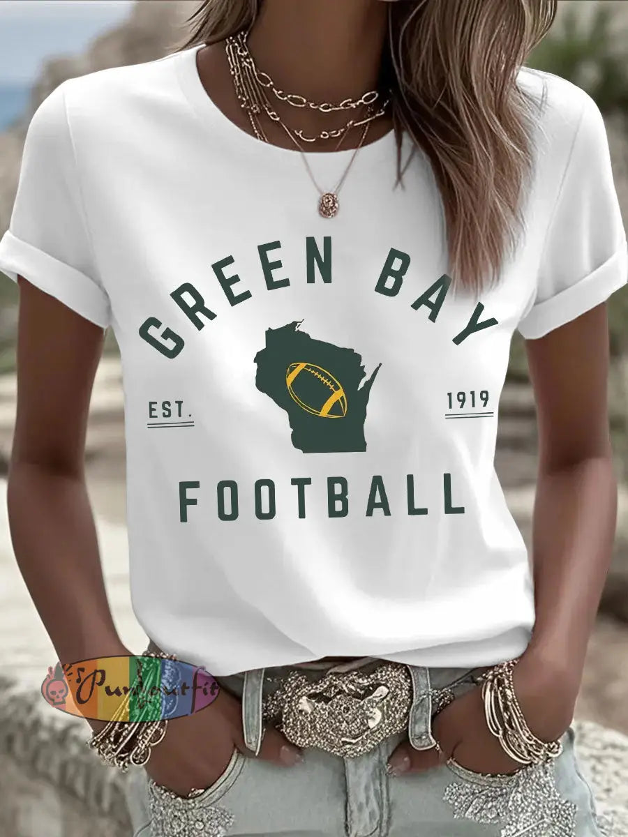 Women’s Green football T-shirts White / S