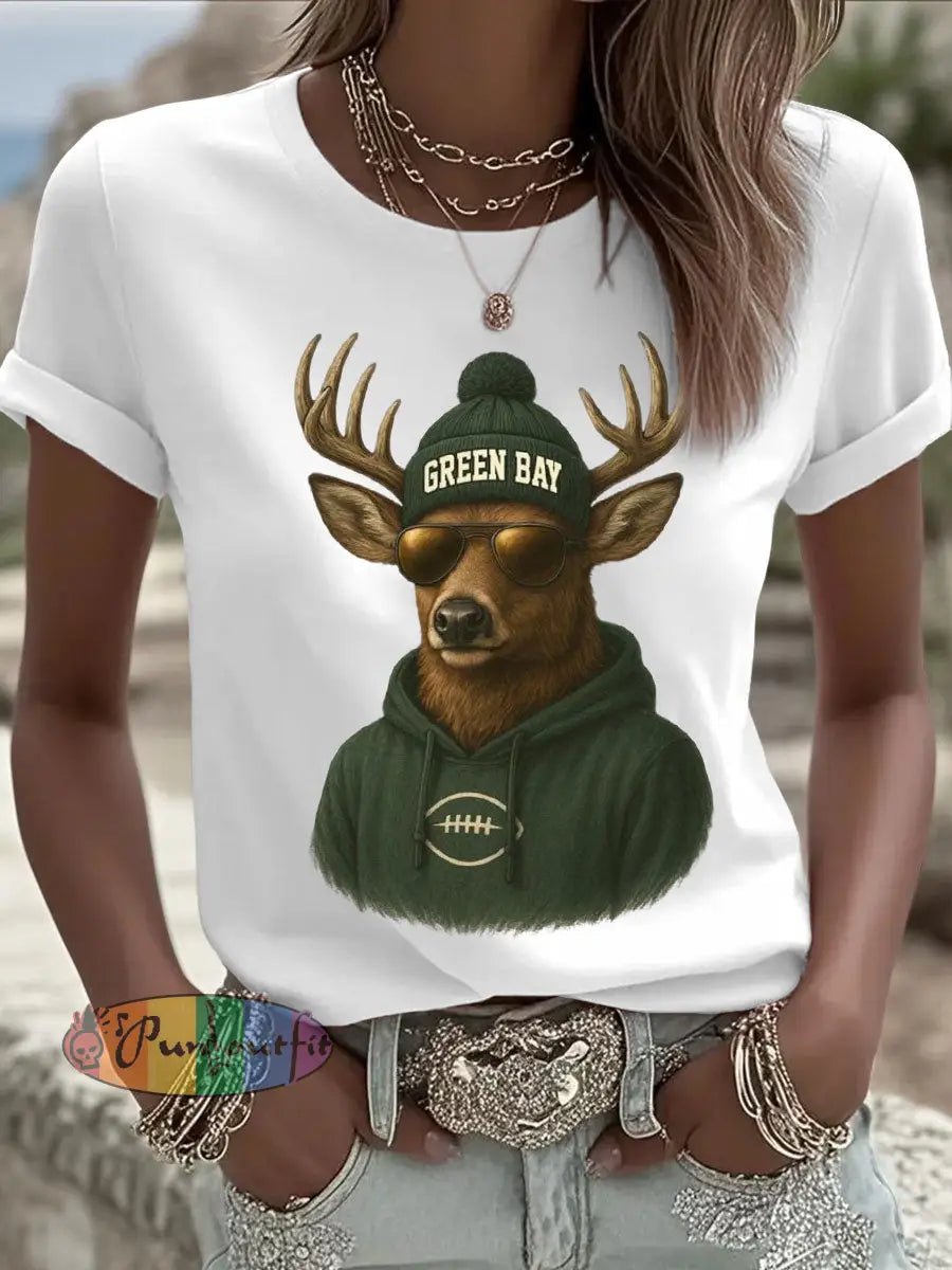 Women’s Green football T-shirts White / S