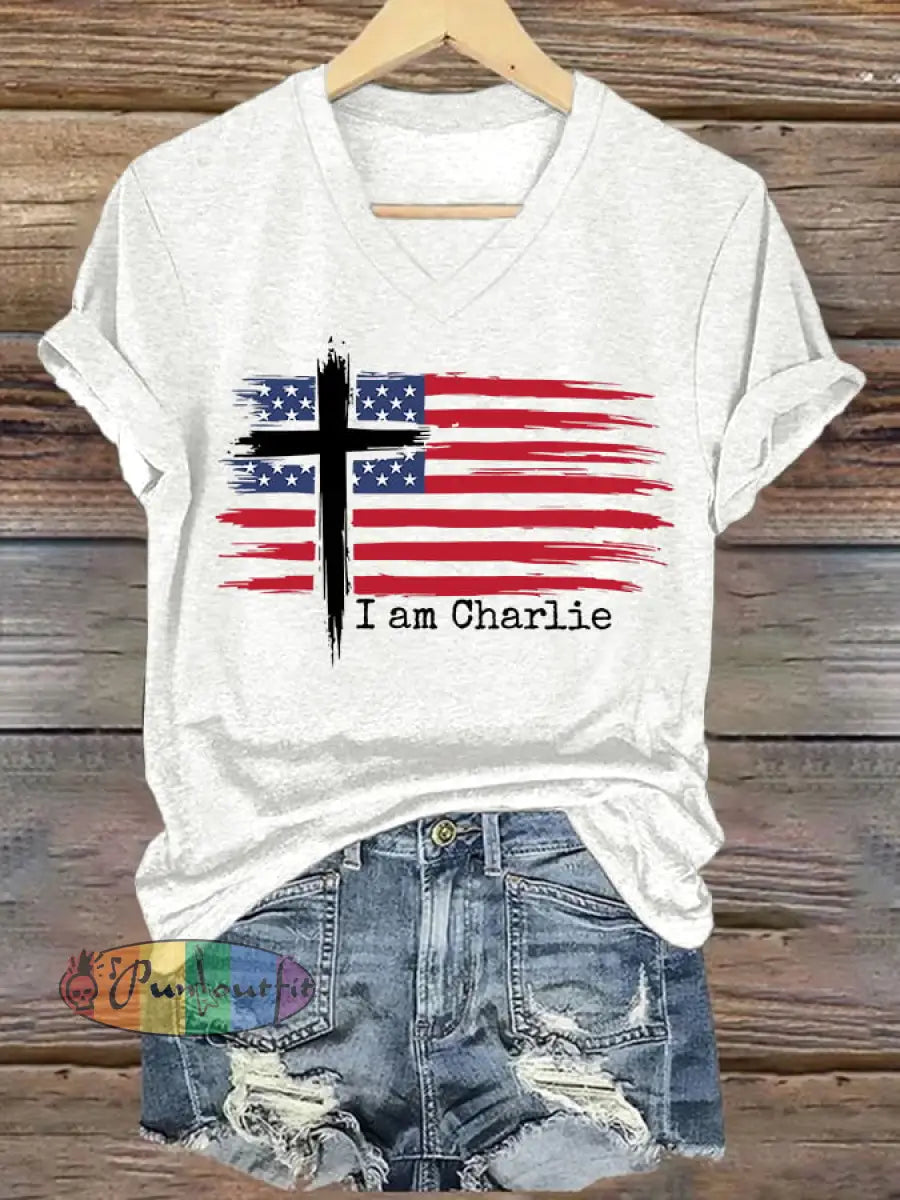 Women’s I am Charlie Printed short-sleeved T-shirt White / S