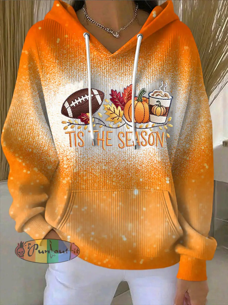 Women’s It’s The Season Football Hoodie Orange / S