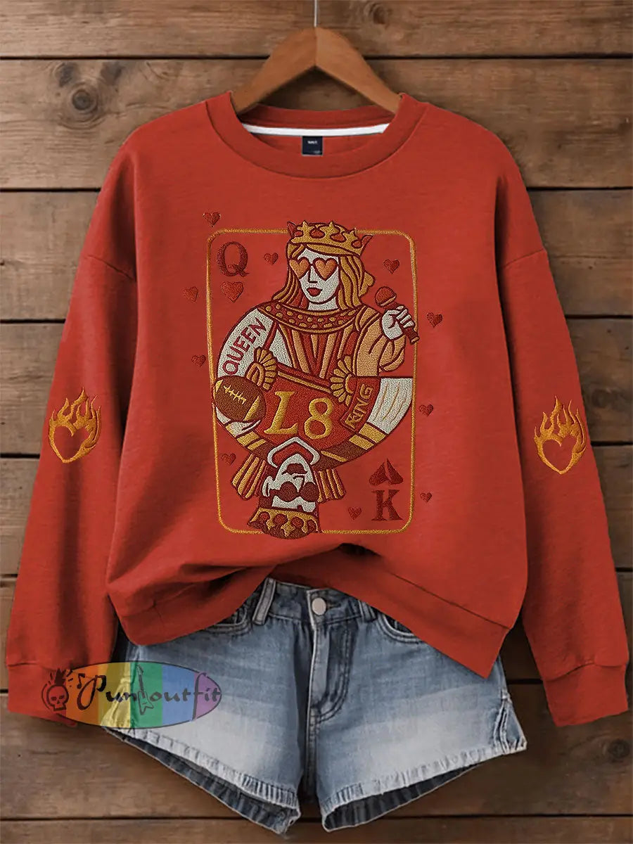 Women’s My Engagement Day Art Print Casual Sweatshirt Red / S