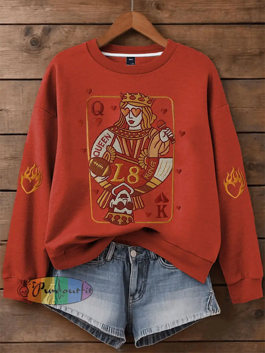Women’s My Engagement Day Art Print Casual Sweatshirt Red / S