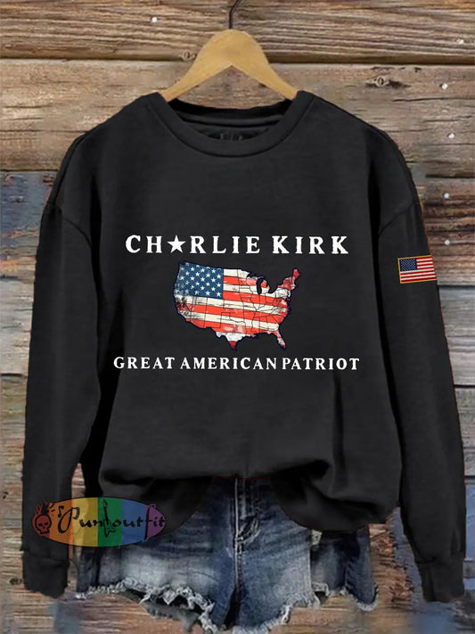 Women’s patriotic sweatshirt Black / S