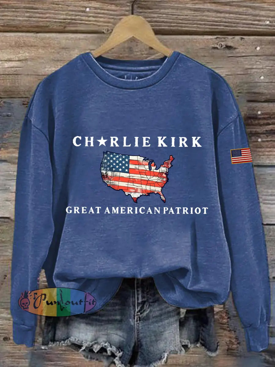 Women’s patriotic sweatshirt Blue / S