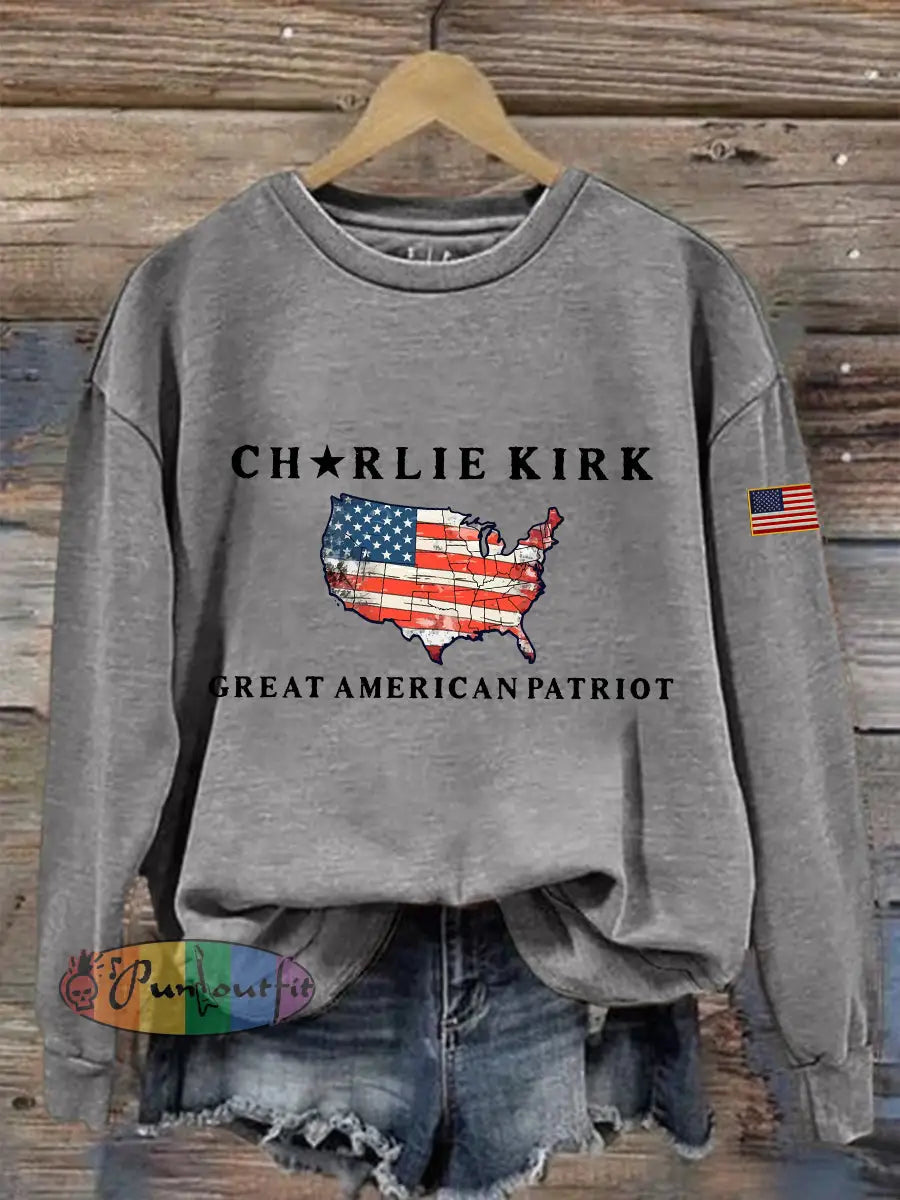 Women’s patriotic sweatshirt Light Gray / S
