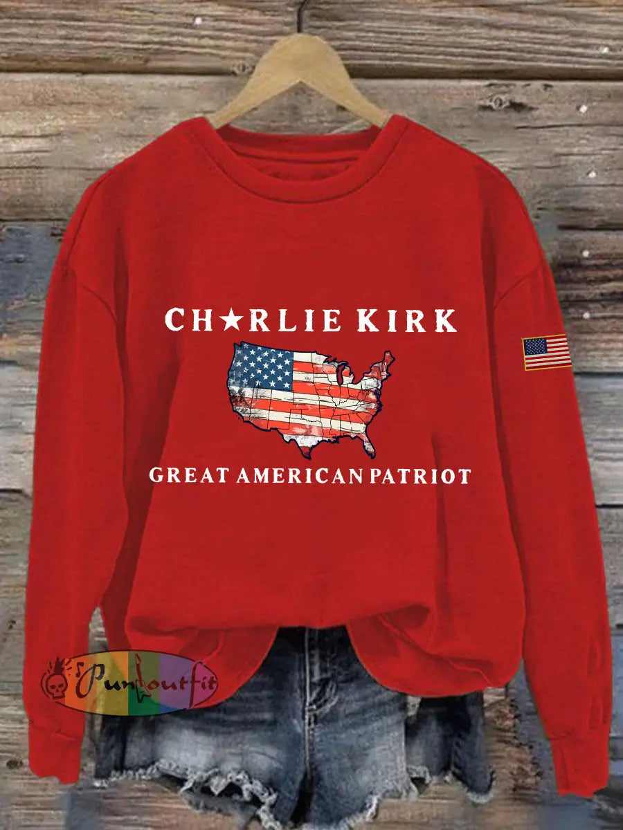 Women’s patriotic sweatshirt Red / S