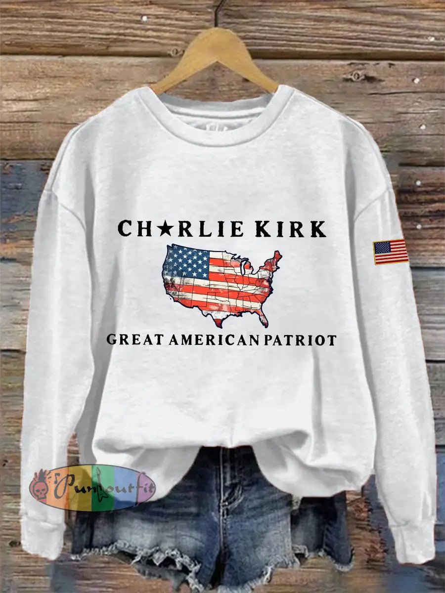 Women’s patriotic sweatshirt White / S