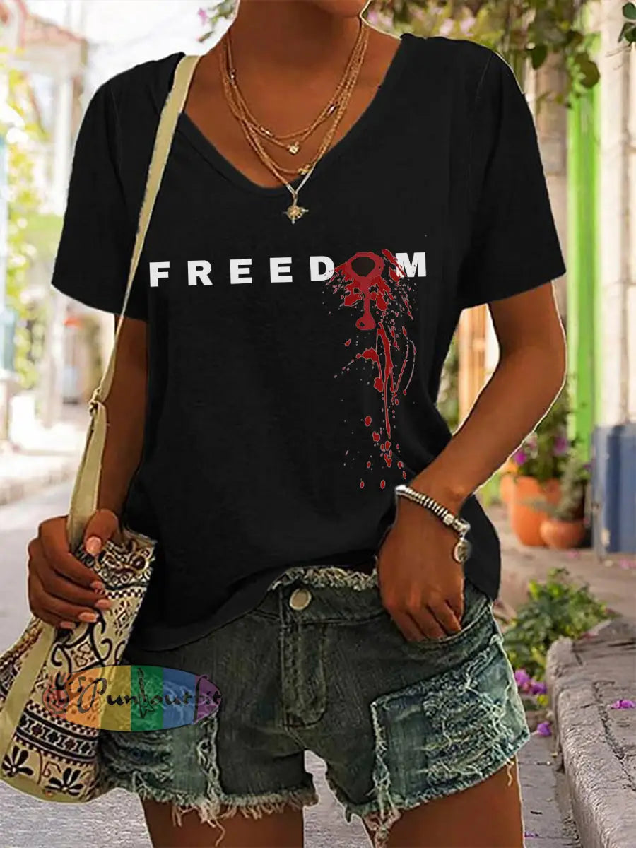 Women’s Patriotic T-shirt Black / S