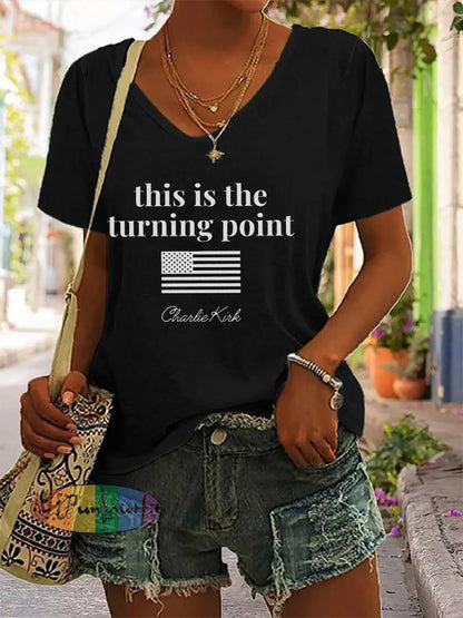 Women’s Patriotic T-shirt Black / S