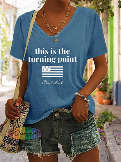 Women’s Patriotic T-shirt Blue / S