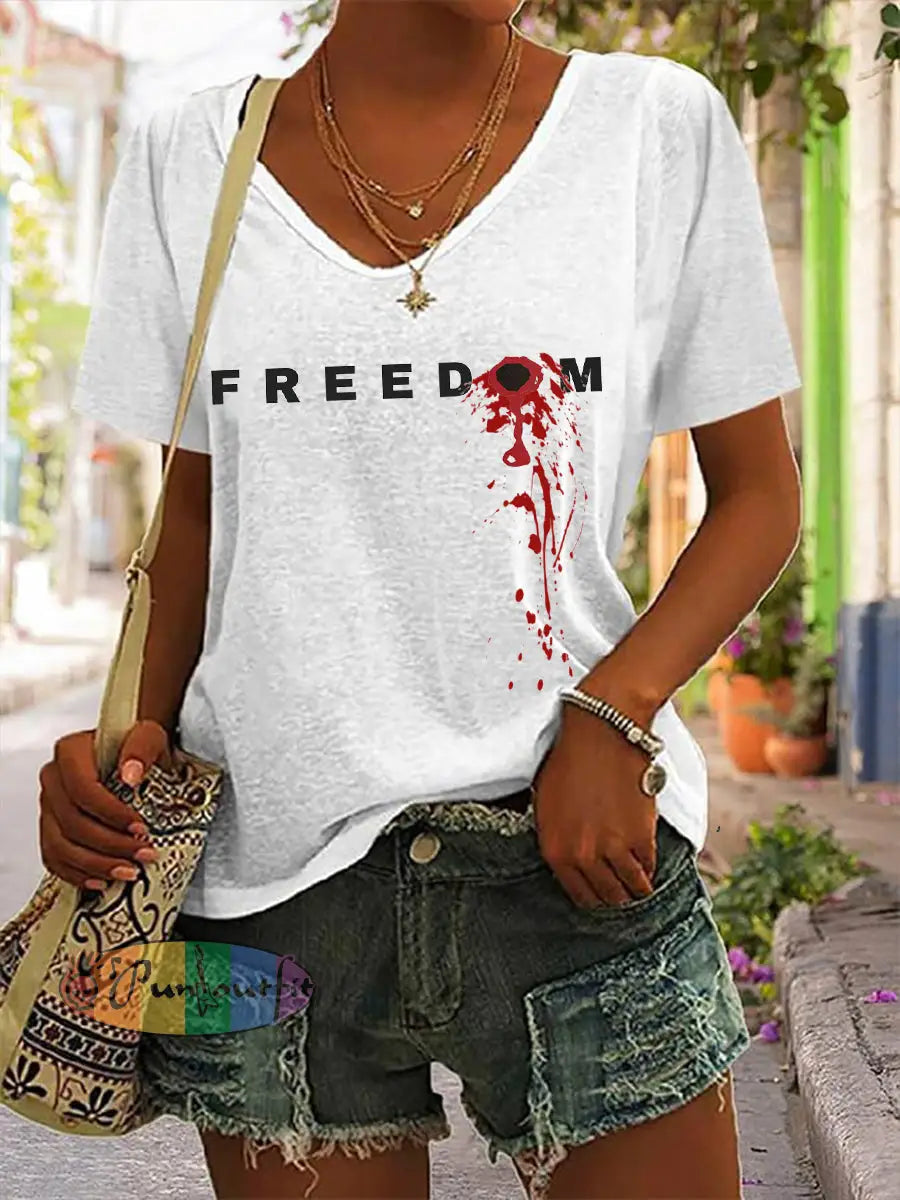 Women’s Patriotic T-shirt White / S