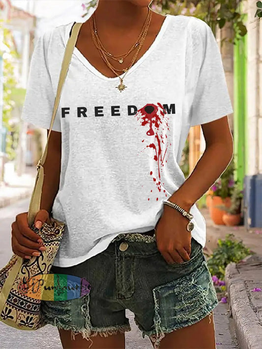 Women’s Patriotic T-shirt White / S
