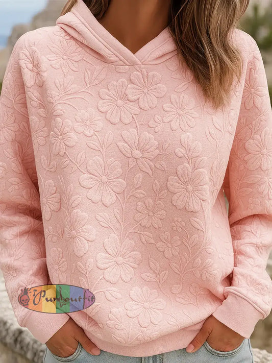 Women’s Pink Art Floral Sweatshirt Pink / S